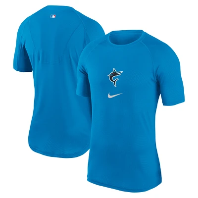 Men's Nike  Blue Miami Marlins City Connect Performance Raglan Base Layer Top