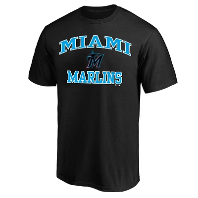 Men's Profile  Black Miami Marlins Big & Tall Heart Soul T-Shirt