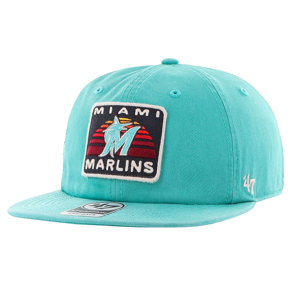 Men's '47 Aqua Miami Marlins Cypress Captain Snapback Hat