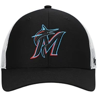 Casquette snapback avec logo principal Miami Marlins '47 noir/blanc pour homme