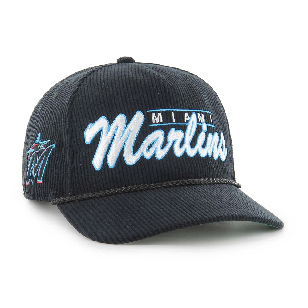 Casquette ajustable en velours côtelé Miami Marlins '47 noire pour homme