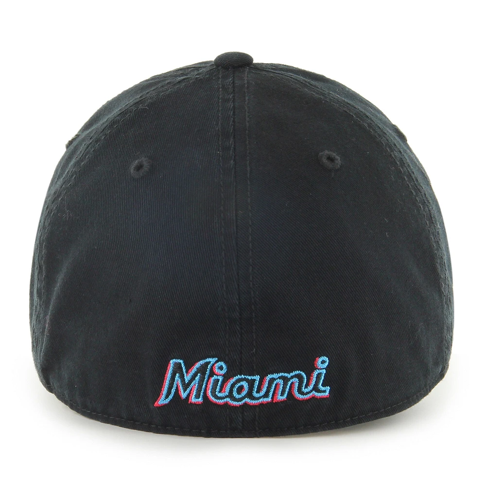 Men's '47 Black Miami Marlins Franchise Logo Fitted Hat