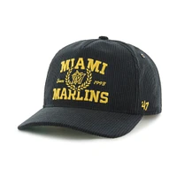 Men's '47 Black Miami Marlins Laurus Corduroy Hitch Snapback Hat