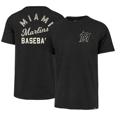 Men's '47  Black Miami Marlins Turn Back Franklin T-Shirt