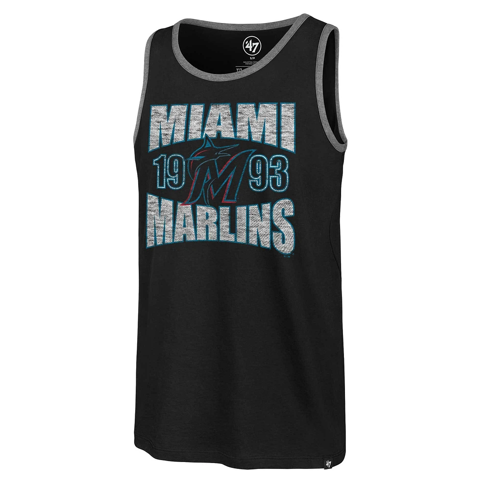 Men's '47 Black Miami Marlins Upload Franklin Tank Top