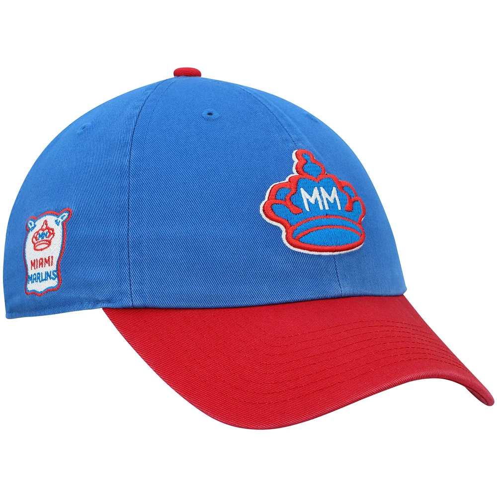 Casquette réglable '47 Blue Miami Marlins City Connect Clean Up pour homme