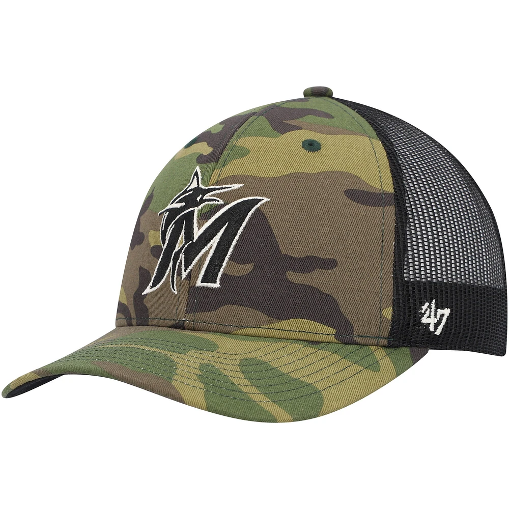 Casquette Snapback '47 Camo Miami Marlins pour homme