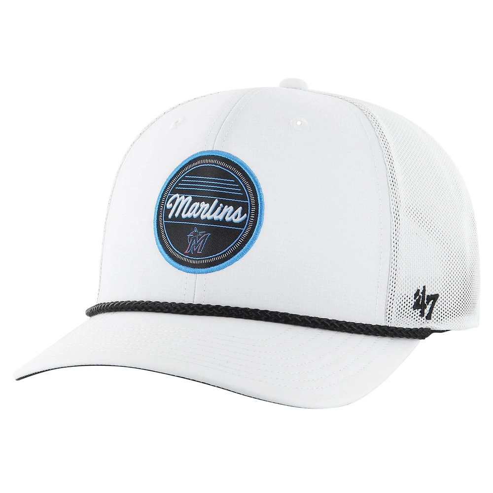 Casquette réglable '47 Miami Marlins Fairway Trucker blanche pour hommes