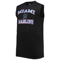 Men's Black Miami Marlins Big & Tall Jersey Muscle Tank Top