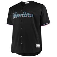 Men's Black Miami Marlins Big & Tall Replica Team Jersey