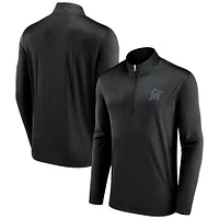 Men's Black Miami Marlins Underdog Mindset Quarter-Zip Jacket