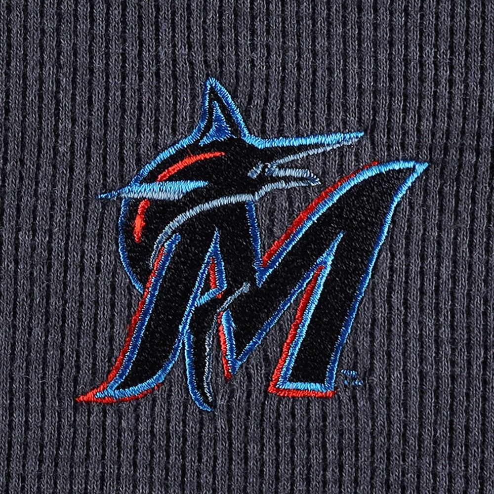 Men's Dunbrooke Miami Marlins Charcoal Maverick Long Sleeve T-Shirt