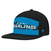 Men's Fanatics Black/Blue Miami Marlins Clubhouse Splitter Snapback Hat