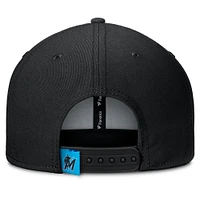 Men's Fanatics Black/Blue Miami Marlins Clubhouse Splitter Snapback Hat