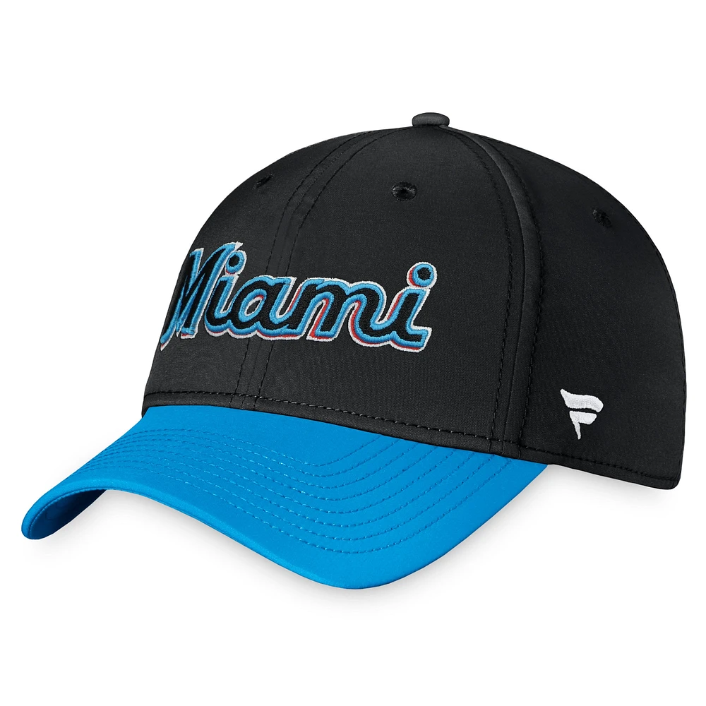 Casquette Fanatics noir/bleu Miami Marlins Core Flex pour hommes