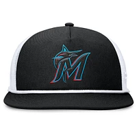 Casquette snapback Fanatics noire/blanche pour homme des Miami Marlins Clubhouse Change Up