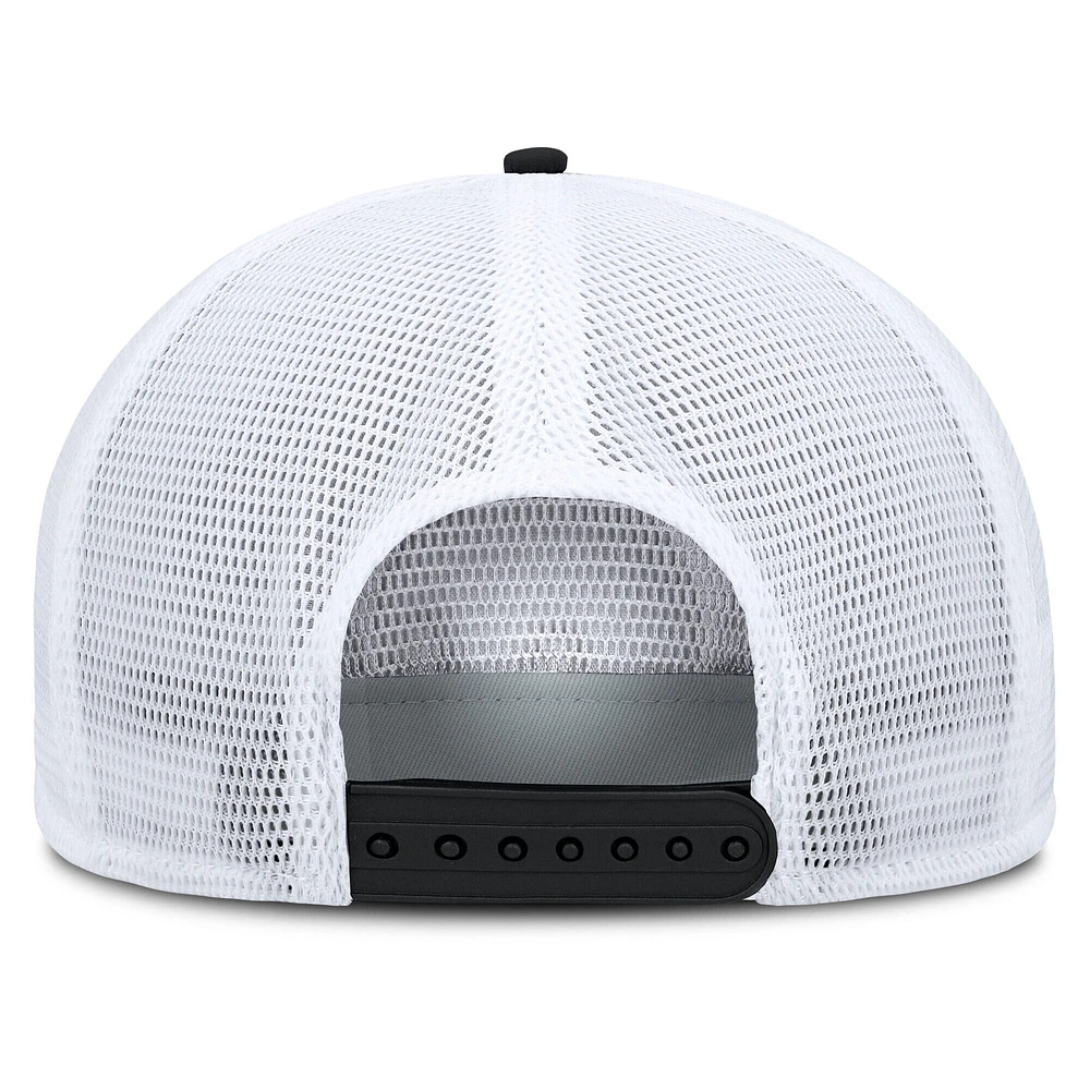 Casquette snapback Fanatics noire/blanche pour homme des Miami Marlins Clubhouse Change Up