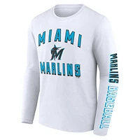 Ensemble de deux t-shirts combo Miami Marlins Fanatics noir/blanc pour hommes