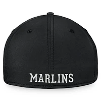 Casquette Fanatics noire Miami Marlins Core Flex pour hommes