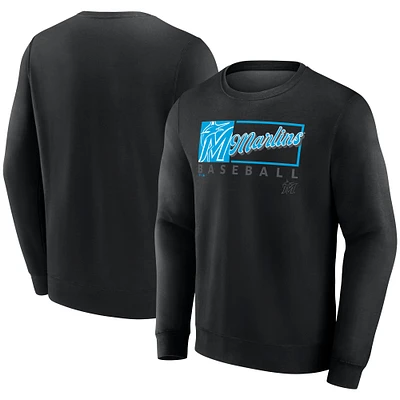 Sweat-shirt en polaire noir Miami Marlins Focus Fanatics pour hommes