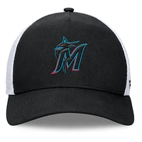 Casquette réglable noire Miami Marlins Fundamental A-Frame Fanatics pour hommes