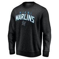 Sweat-shirt noir Fanatics pour hommes Miami Marlins Gametime Arch