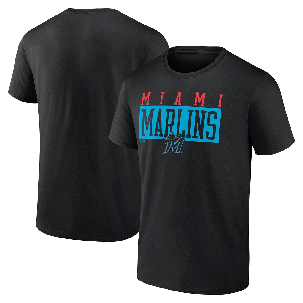 T-shirt dur à battre Fanatics noir Miami Marlins pour hommes