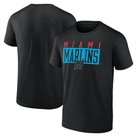 T-shirt dur à battre Fanatics noir Miami Marlins pour hommes