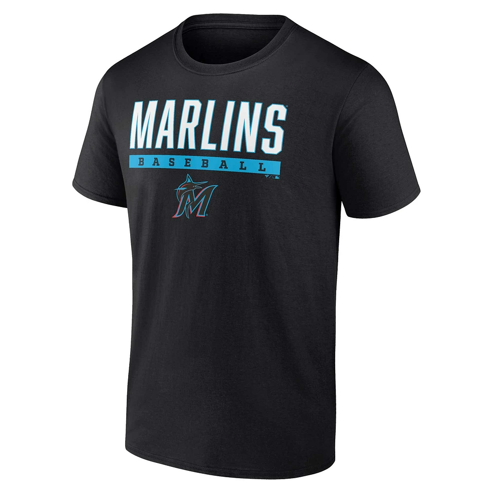 Men's Fanatics Black Miami Marlins Power Hit T-Shirt