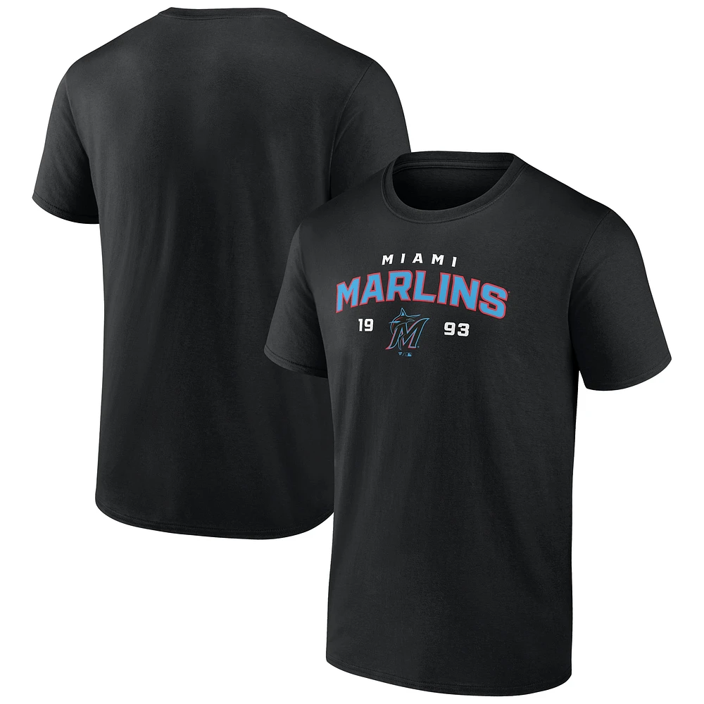 T-shirt noir fanatiques pour hommes Miami Marlins Rebel