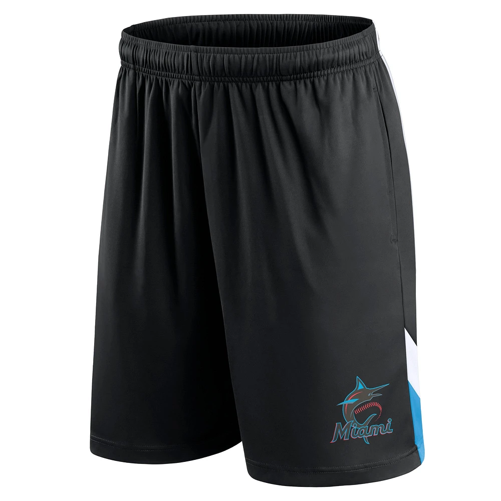 Short Slice noir Miami Marlins Fanatics pour hommes