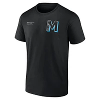 T-shirt noir Fanatics Miami Marlins Split Zone pour hommes