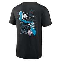 T-shirt noir Fanatics Miami Marlins Split Zone pour hommes