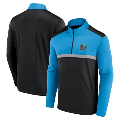 Men's Fanatics Black Miami Marlins Unstoppable Quarter-Zip Top