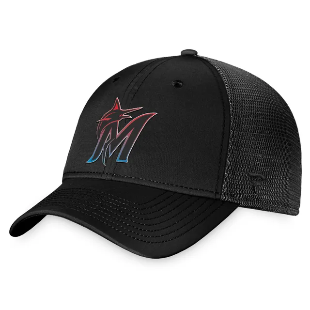 Men's '47 Black Miami Marlins Trawler Clean Up Trucker Snapback Hat