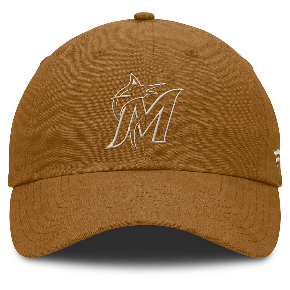 Casquette ajustable Fanatics Brown Miami Marlins Act Natural Chopper pour homme