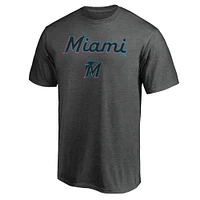 T-shirt Fanatics pour homme, couleur anthracite, avec logo de l'équipe des Marlins Miami, taille grande et