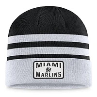 Bonnet en tricot à revers Miami Marlins Fanatics gris pour hommes