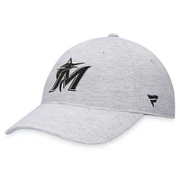 Casquette réglable avec logo Miami Marlins Fanatics gris pour hommes