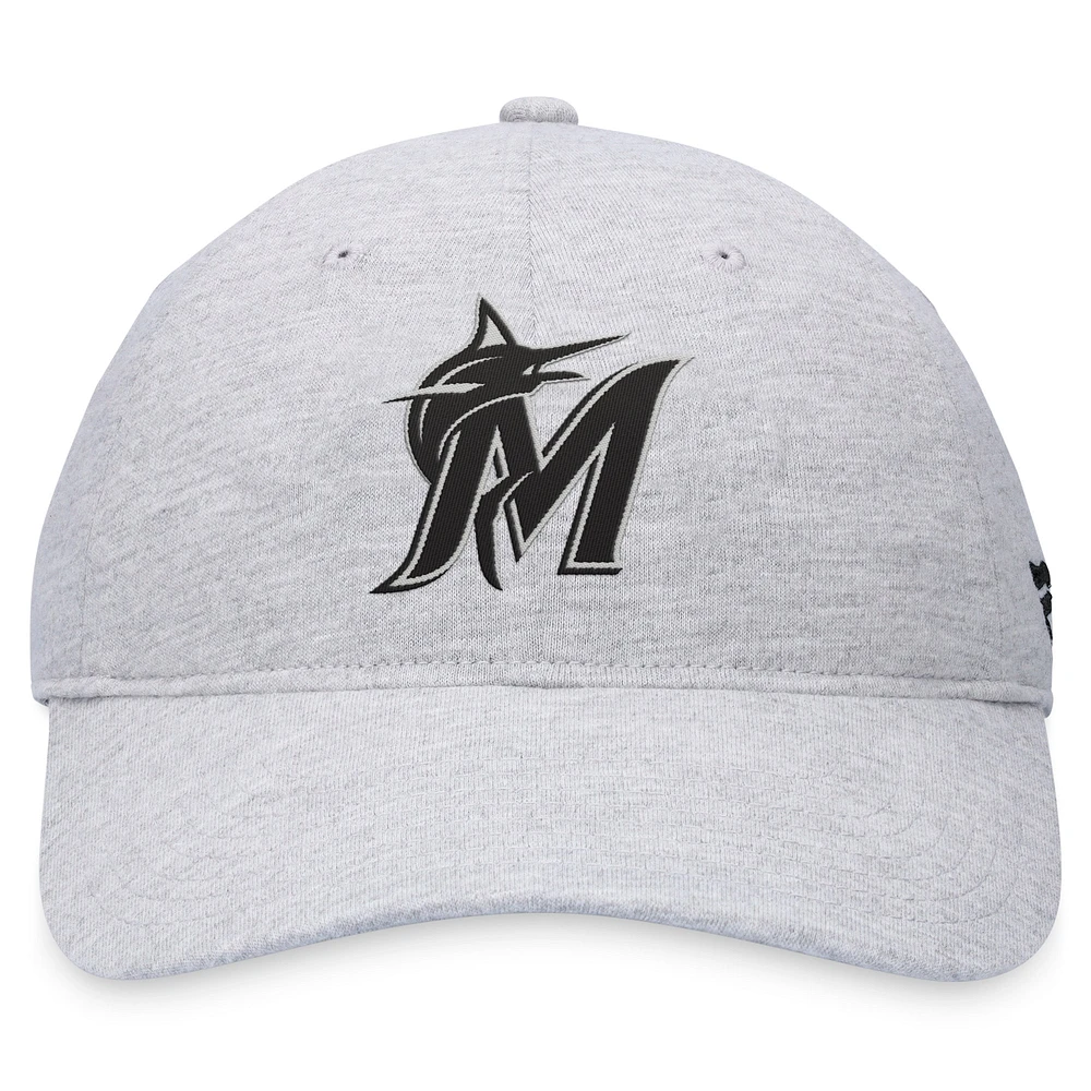 Casquette réglable avec logo Miami Marlins Fanatics gris pour hommes