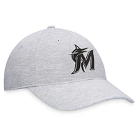 Casquette réglable avec logo Miami Marlins Fanatics gris pour hommes