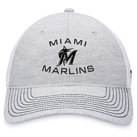 Casquette réglable gris Miami Marlins Trucker Fanatics pour hommes