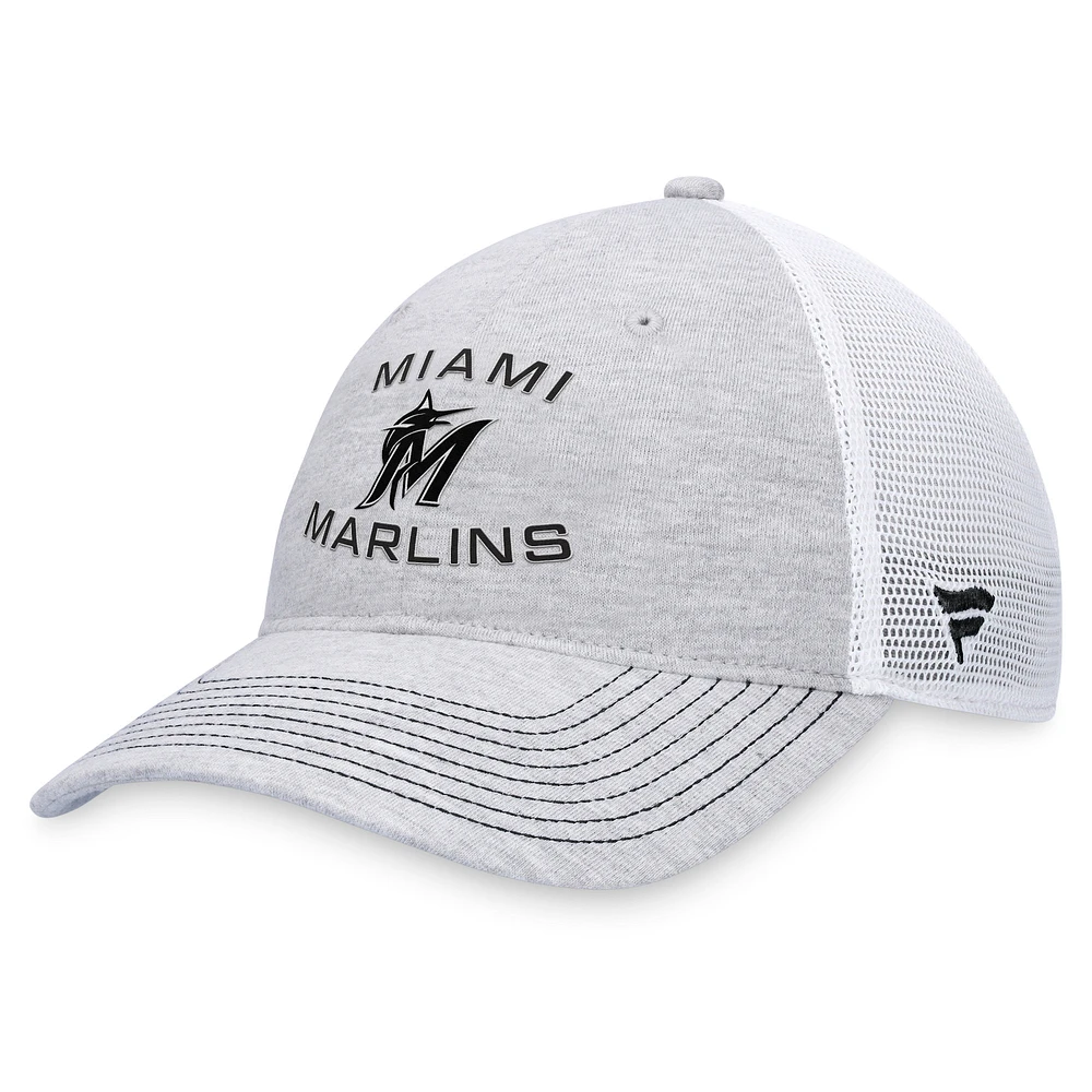 Casquette réglable gris Miami Marlins Trucker Fanatics pour hommes