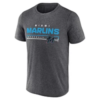 Men's Fanatics Heathered Charcoal Miami Marlins Durable Goods Synthetic T-Shirt