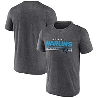 Men's Fanatics Heathered Charcoal Miami Marlins Durable Goods Synthetic T-Shirt