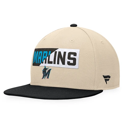 Casquette Snapback Miami Marlins Cycle Fanatics kaki/noir pour hommes