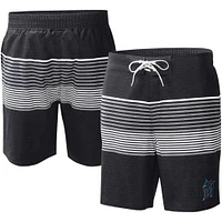 Men's G-III Sports by Carl Banks  Black Miami Marlins Coastline Volley Swim Shorts