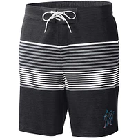 Men's G-III Sports by Carl Banks  Black Miami Marlins Coastline Volley Swim Shorts