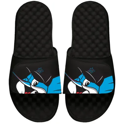 Miami Marlins ISlide Mascot Slide Sandals - Black