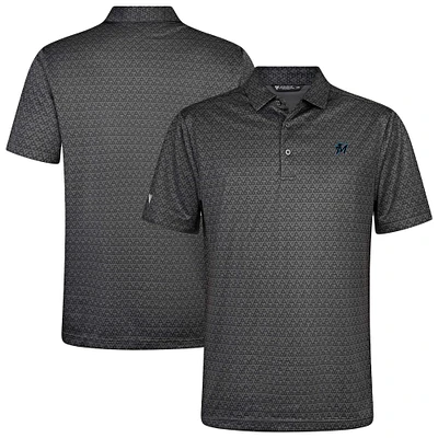 Polo System Insignia 2.0 anthracite pour homme de Levelwear des Miami Marlins